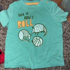 Kids Teal Armadillo Graphic T-Shirt